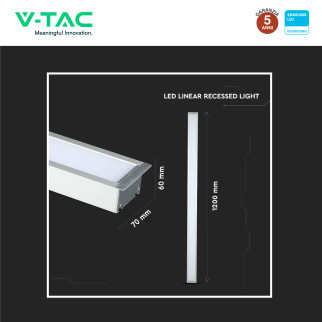 VT-7-41 Lampada LED ad incasso 40W SMD Chip Samsung V-Tac
