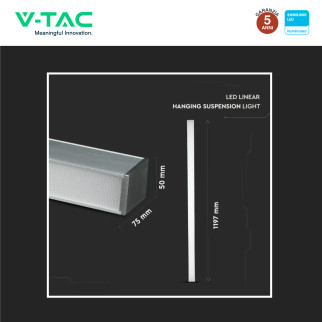 VT-7-43 Lampada LED a Sospensione 40W SMD Chip Samsung V-Tac