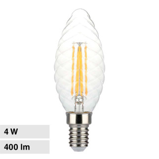 VT-1985D Lampadina LED E14 4W Candle Twist Filament V-Tac