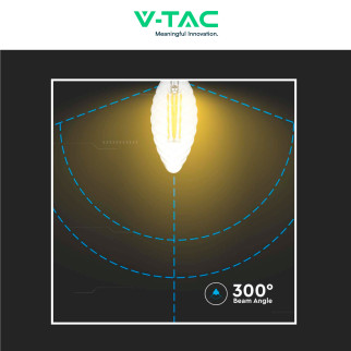 VT-1985D Lampadina LED E14 4W Candle Twist Filament V-Tac