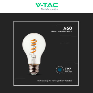 VT-2164 Lampadina LED E27 4W A60 Filament Vetro V-Tac