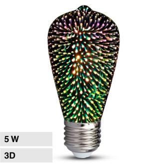VT-2223 Lampadina LED E27 5W Bulb ST64 Filament 3D V-Tac