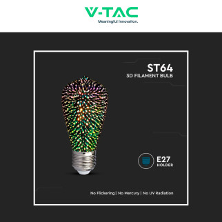 VT-2223 Lampadina LED E27 5W Bulb ST64 Filament 3D V-Tac