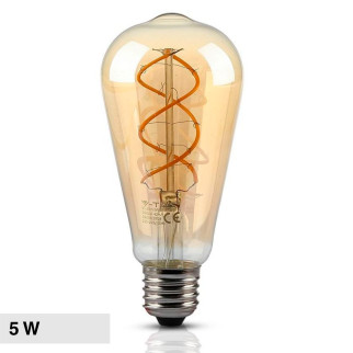 VT-2065 Lampadina LED E27 5W Bulb ST64 Filament Vetro V-Tac