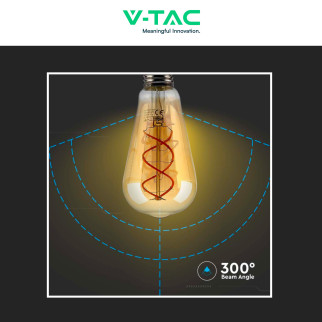 VT-2065 Lampadina LED E27 5W Bulb ST64 Filament Vetro V-Tac