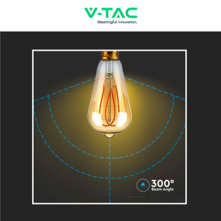 VT-2066 Lampadina LED E27 5W Bulb ST64 Filament Vetro V-Tac