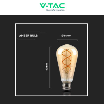 VT-2065D Lampadina LED E27 4,8W ST64 Dimmerabile Vetro V-Tac