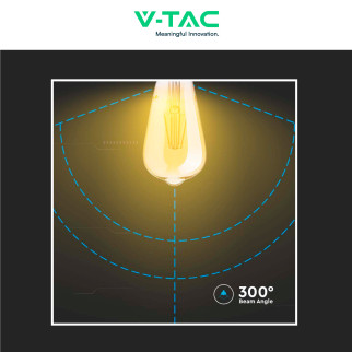 VT-1966 Lampadina LED E27 6W Bulb ST64 Filament Vetro V-Tac