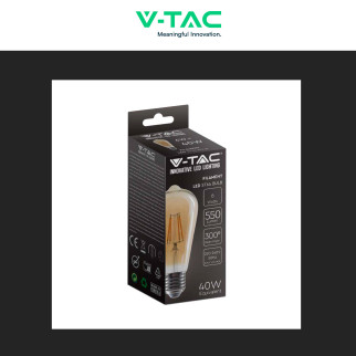 VT-1966 Lampadina LED E27 6W Bulb ST64 Filament Vetro V-Tac