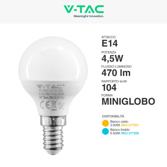 VT-2156 Super Saver Pack 3 Lampadine LED E14 P45 4,5W V-Tac