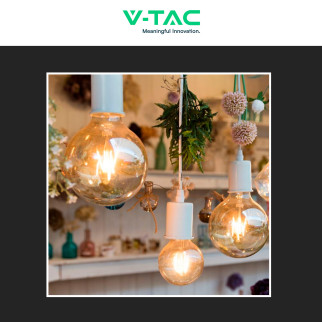 VT-2019 Lampadina LED E27 8W Bulb G95 Filament Vetro V-Tac