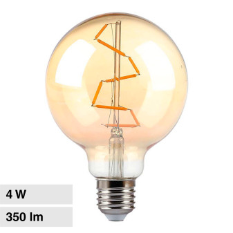 VT-2024 Lampadina LED E27 4W Bulb G95 Filament Vetro V-Tac