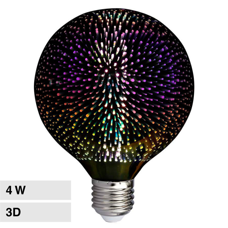 VT-2233 Lampadina LED E27 4W Globo G125 Filament 3D V-Tac