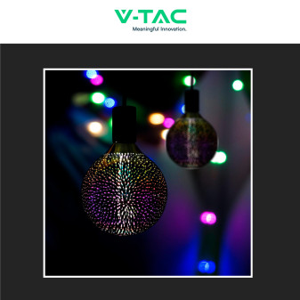 VT-2233 Lampadina LED E27 4W Globo G125 Filament 3D V-Tac