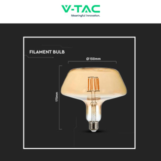 VT-2308 Lampadina LED E27 8W Bulb T180 Filament Vetro V-Tac