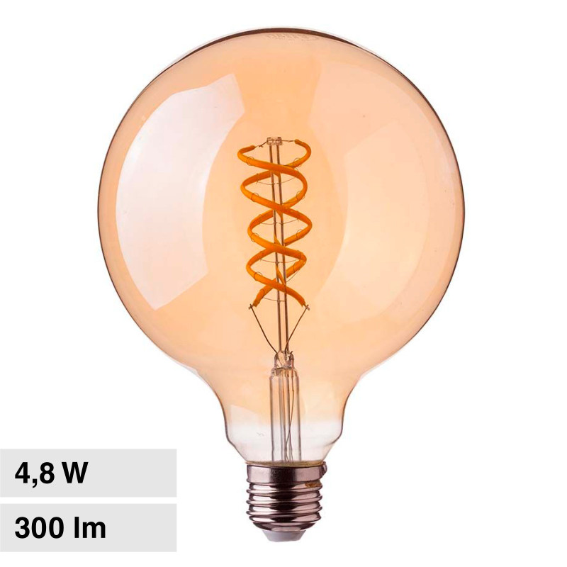 VT-2075 Lampadina LED E27 4,8W Bulb G95 Filament Vetro V-Tac
