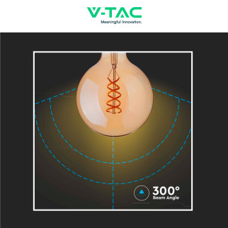 VT-2075 Lampadina LED E27 4,8W Bulb G95 Filament Vetro V-Tac