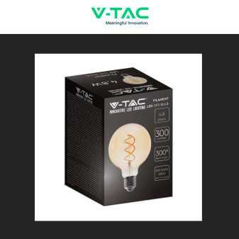 VT-2075 Lampadina LED E27 4,8W Bulb G95 Filament Vetro V-Tac