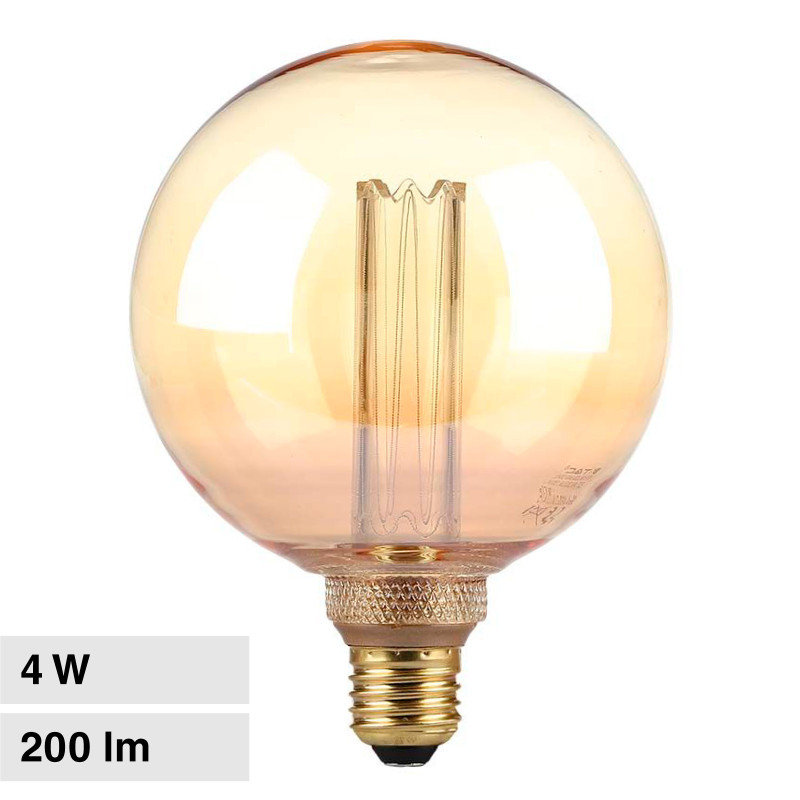 VT-2195 Lampadina LED E27 4W G125 Art Filament Vetro V-Tac
