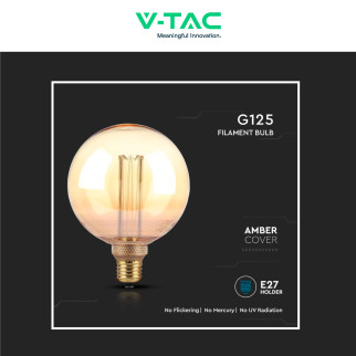 VT-2195 Lampadina LED E27 4W G125 Art Filament Vetro V-Tac