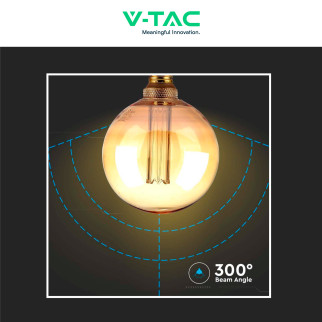VT-2195 Lampadina LED E27 4W G125 Art Filament Vetro V-Tac