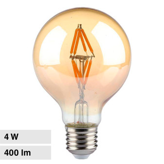 VT-2004 Lampadina LED E27 4W Bulb G80 Filament Vetro V-Tac