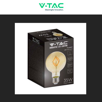 VT-2004 Lampadina LED E27 4W Bulb G80 Filament Vetro V-Tac