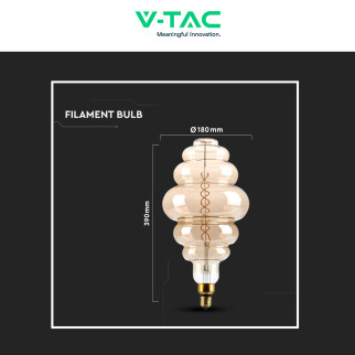 VT-2188D Lampadina LED E27 8W Bulb S200 Filament Vetro V-Tac