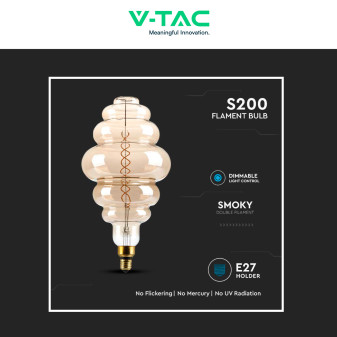 VT-2188D Lampadina LED E27 8W Bulb S200 Filament Vetro V-Tac