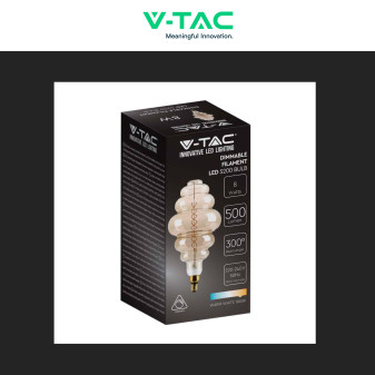 VT-2188D Lampadina LED E27 8W Bulb S200 Filament Vetro V-Tac