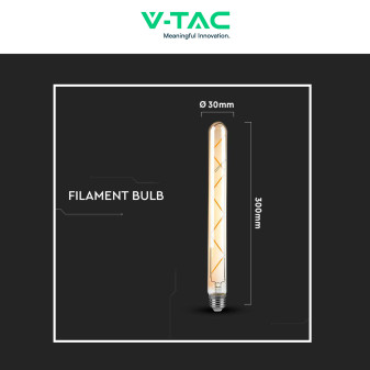 VT-2008 Lampadina LED E27 7W Bulb T30 Filament Vetro V-Tac