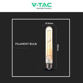 VT-2006 Lampadina LED E27 6W Bulb T30 Filament Vetro V-Tac