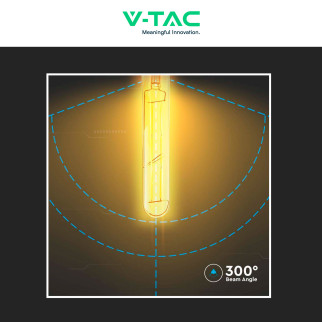 VT-2006 Lampadina LED E27 6W Bulb T30 Filament Vetro V-Tac