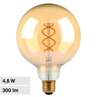 VT-2085 Lampadina LED E27 4,8W G125 Filament Vetro V-Tac