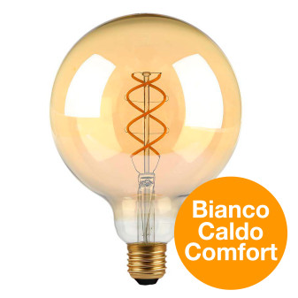 VT-2085 Lampadina LED E27 4,8W G125 Filament Vetro V-Tac