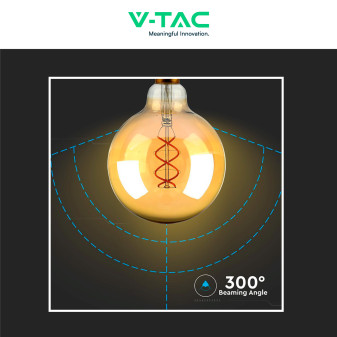 VT-2085 Lampadina LED E27 4,8W G125 Filament Vetro V-Tac