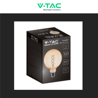 VT-2085 Lampadina LED E27 4,8W G125 Filament Vetro V-Tac