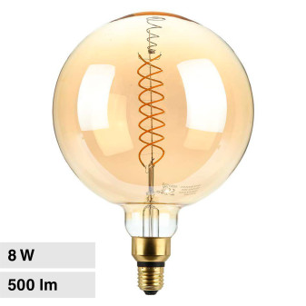 VT-2158D Lampadina LED E27 8W Bulb G200 Filament Vetro V-Tac