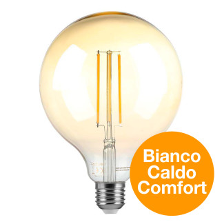 VT-2018D Lampadina LED E27 8W G125 Filament Vetro V-Tac