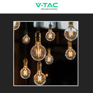 VT-2018D Lampadina LED E27 8W G125 Filament Vetro V-Tac