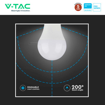VT-262D Lampadina LED E27 11W A60 Chip Samsung V-Tac Pro