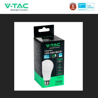 VT-262D Lampadina LED E27 11W A60 Chip Samsung V-Tac Pro
