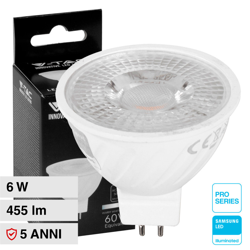Lampadina LED GU5.3 (MR16) 6W Chip Samsung V-Tac