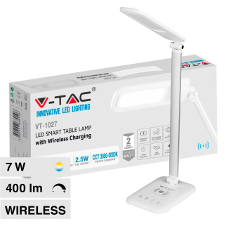 VT-1027 Lampada LED da Tavolo 7W Multifunzione Bianca V-Tac