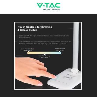 VT-1027 Lampada LED da Tavolo 7W Multifunzione Bianca V-Tac