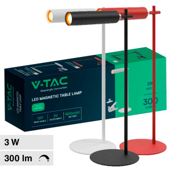 VT-7413 Lampada LED 3in1 da Tavolo e da Parete 3W Magnetica V-Tac