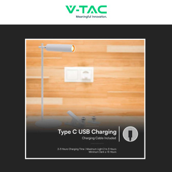 VT-7413 Lampada LED 3in1 da Tavolo e da Parete 3W Magnetica V-Tac