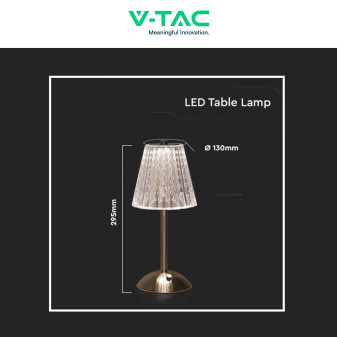 VT-1033 Lampada LED 3in1 da Tavolo 2,4W Dimmerabile Ricaricabile V-Tac