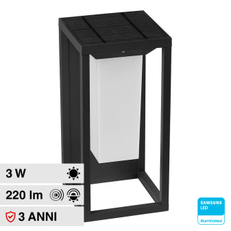 VT-77 Lampada LED da Muro 2W IP65 Sensore e Pannello V-Tac