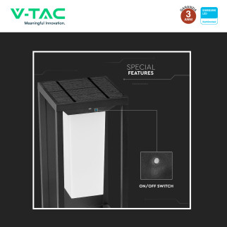 VT-77 Lampada LED da Muro 2W IP65 Sensore e Pannello V-Tac